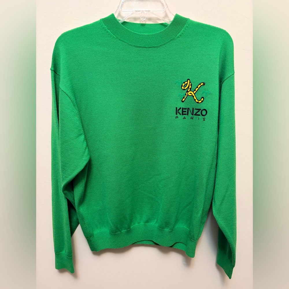 KENZO 100% Wool Tiger Tail K Logo Sweater - Picture 2 of 7